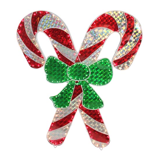 4ft. Lighted Red & White Candy Cane Outdoor Christmas Window Silhouette